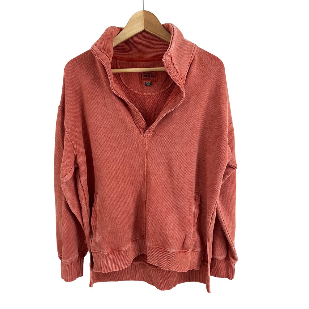 American Eagle Seriously Lived In Pullover Womens XS Salmon Pink Oversized